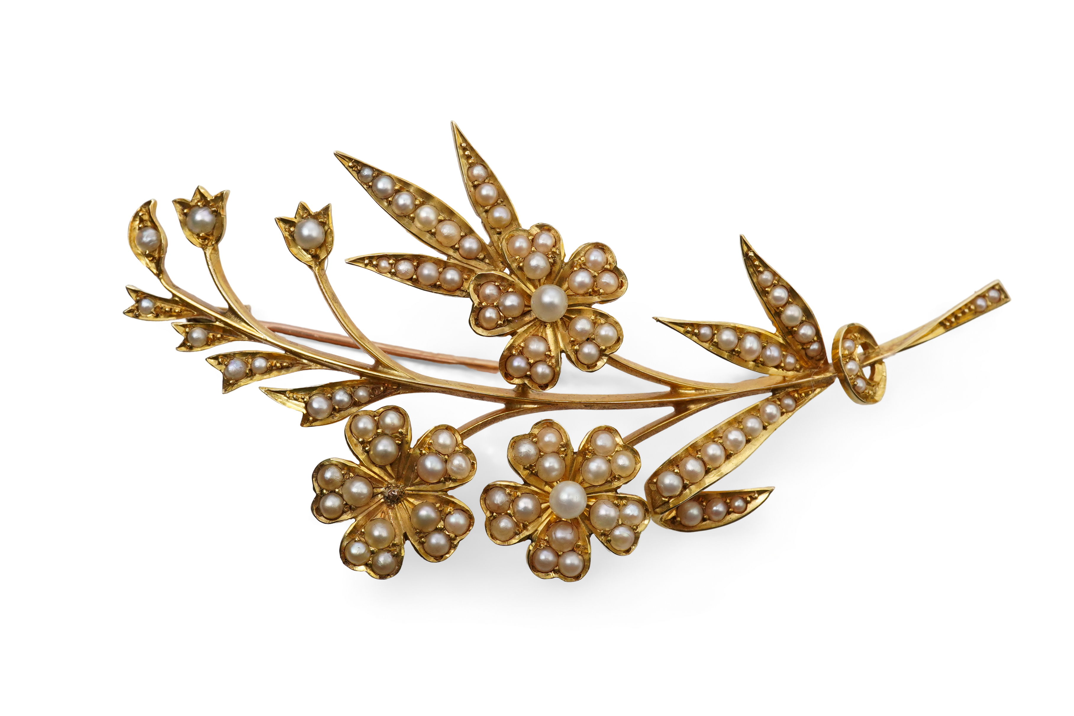 An Edwardian seed pearl brooch, early 20th century
